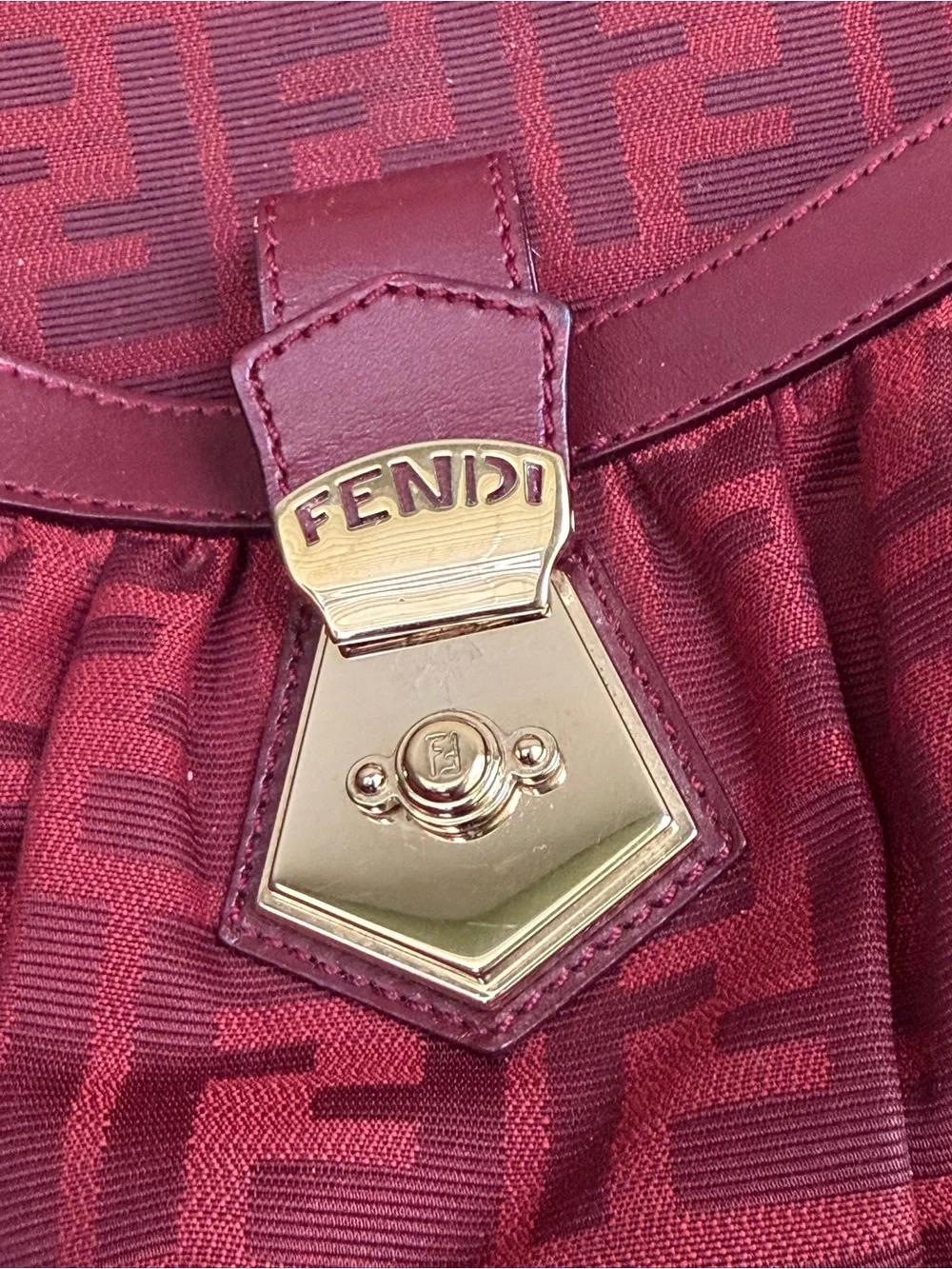 Fendi Red Zucca Canvas and Leather Borsa Chef Tote. - Picture 12 of 13